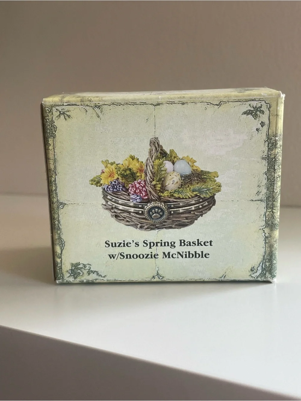 Vintage Suzie’s Spring Basket w/Snoozie McNibble Boyds Bear